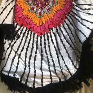Trina Turk fringe, cover-up poncho medium